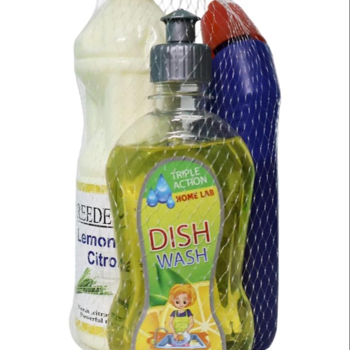All-in-One Home Cleaning Combo Pack | Disinfectant Toilet Cleaner, Floor Cleaner & Dishwash Liquid (Set of 3)